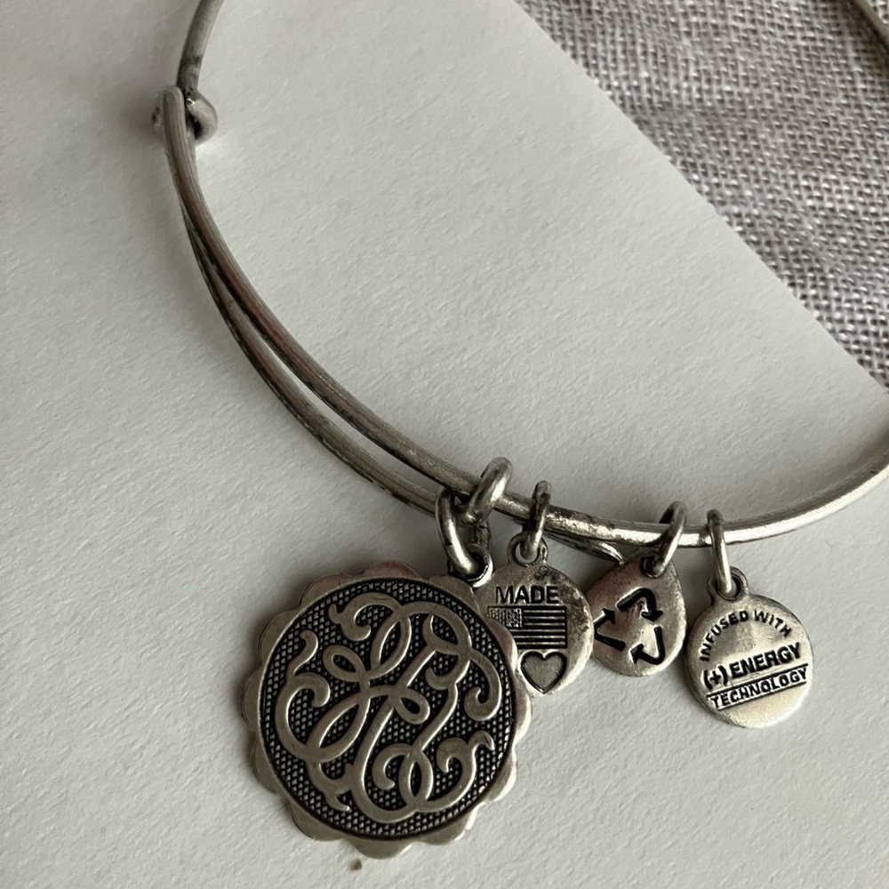 Alex and Ani Energy Silver Charm Bangle Bracelet